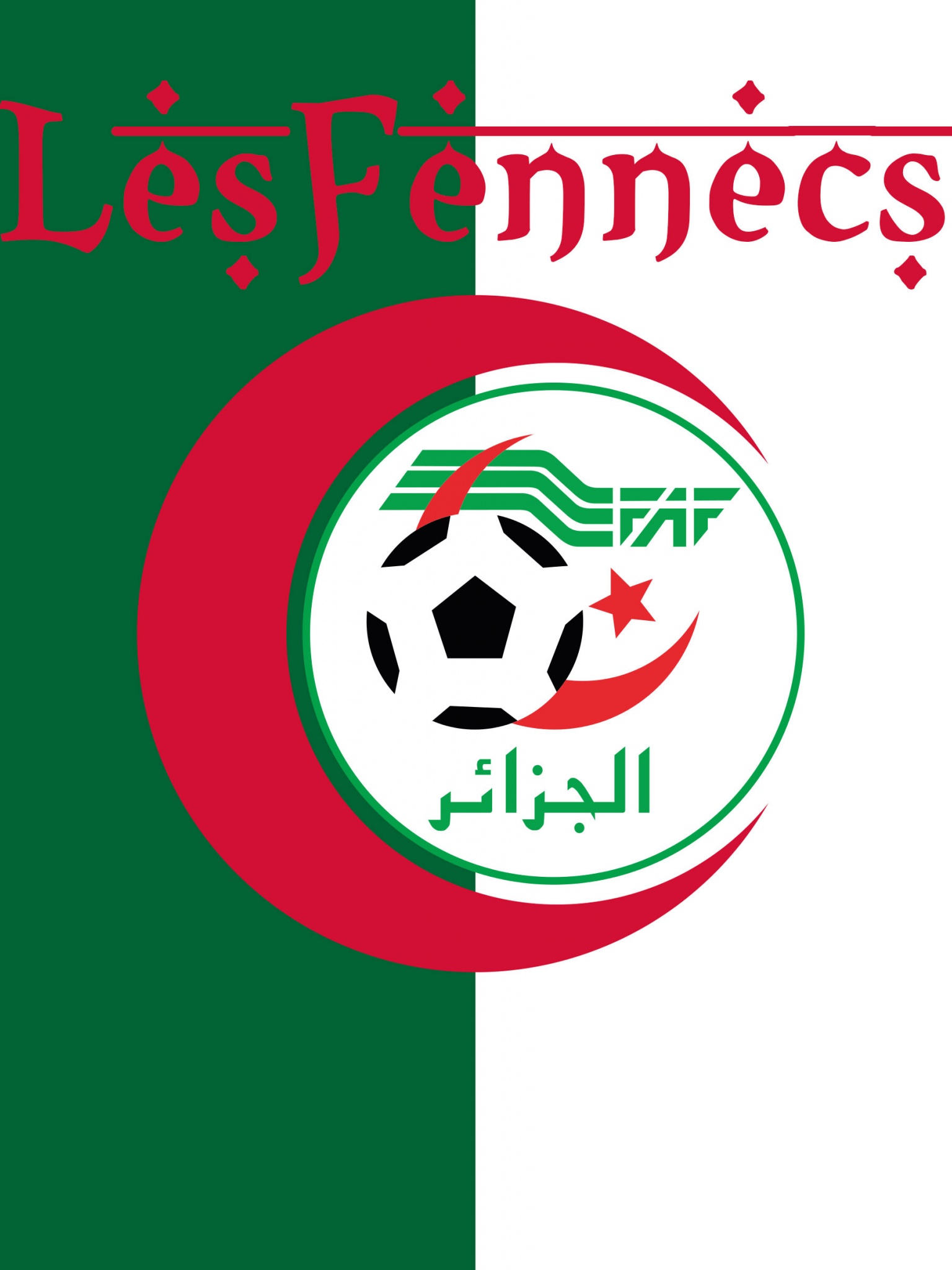 Les Fennecs Algeria Football Crest Logo