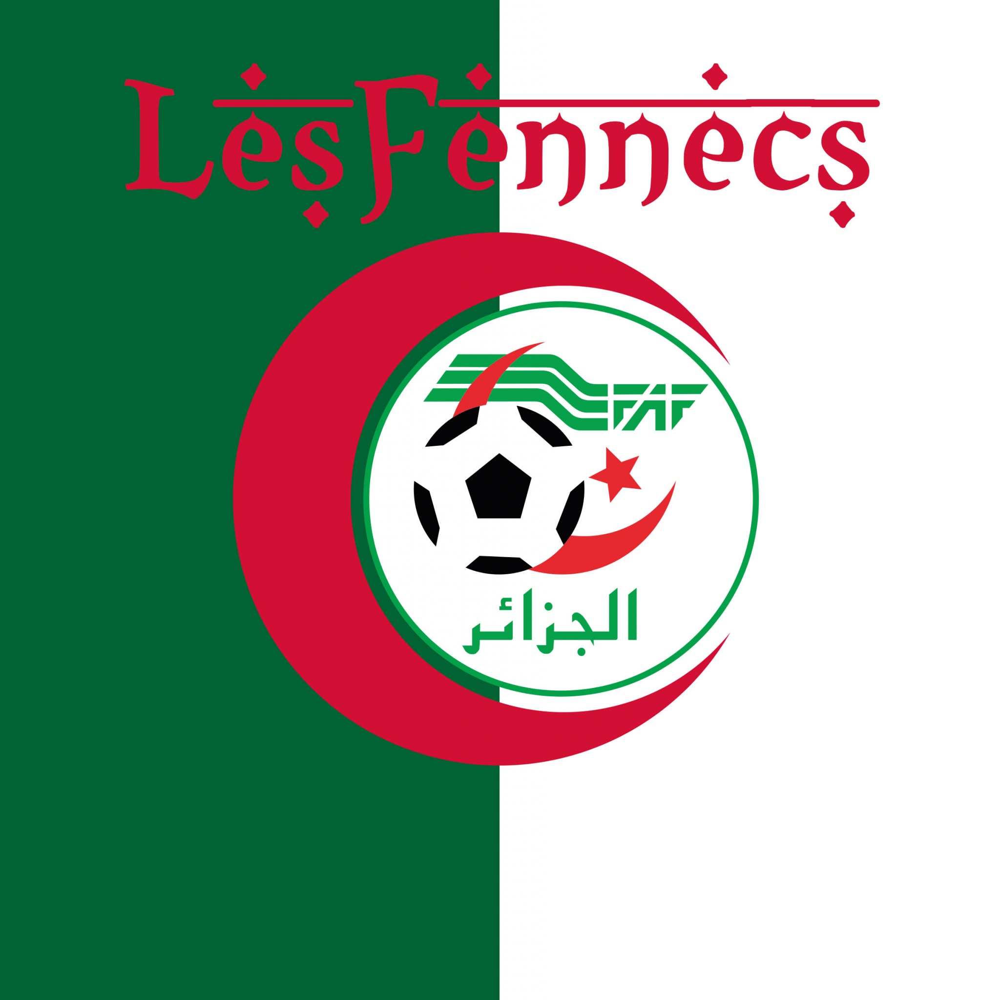 Les Fennecs Algeria Football Crest Logo