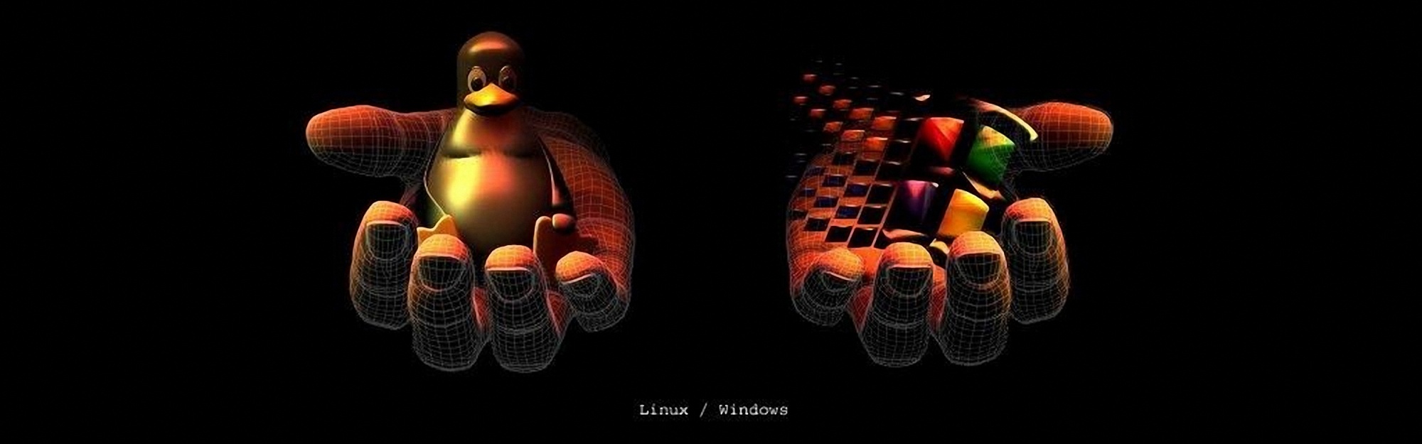 Linux Vs Windows Hand Creative