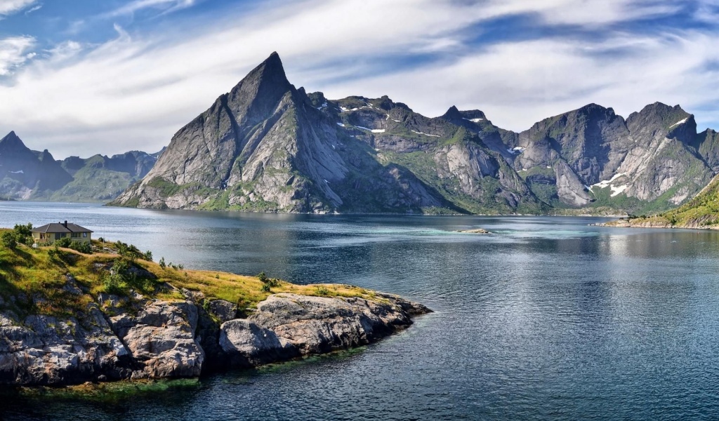 Lofoten Fishing Village Nordland County Norway Europe Mountains Geography Nature