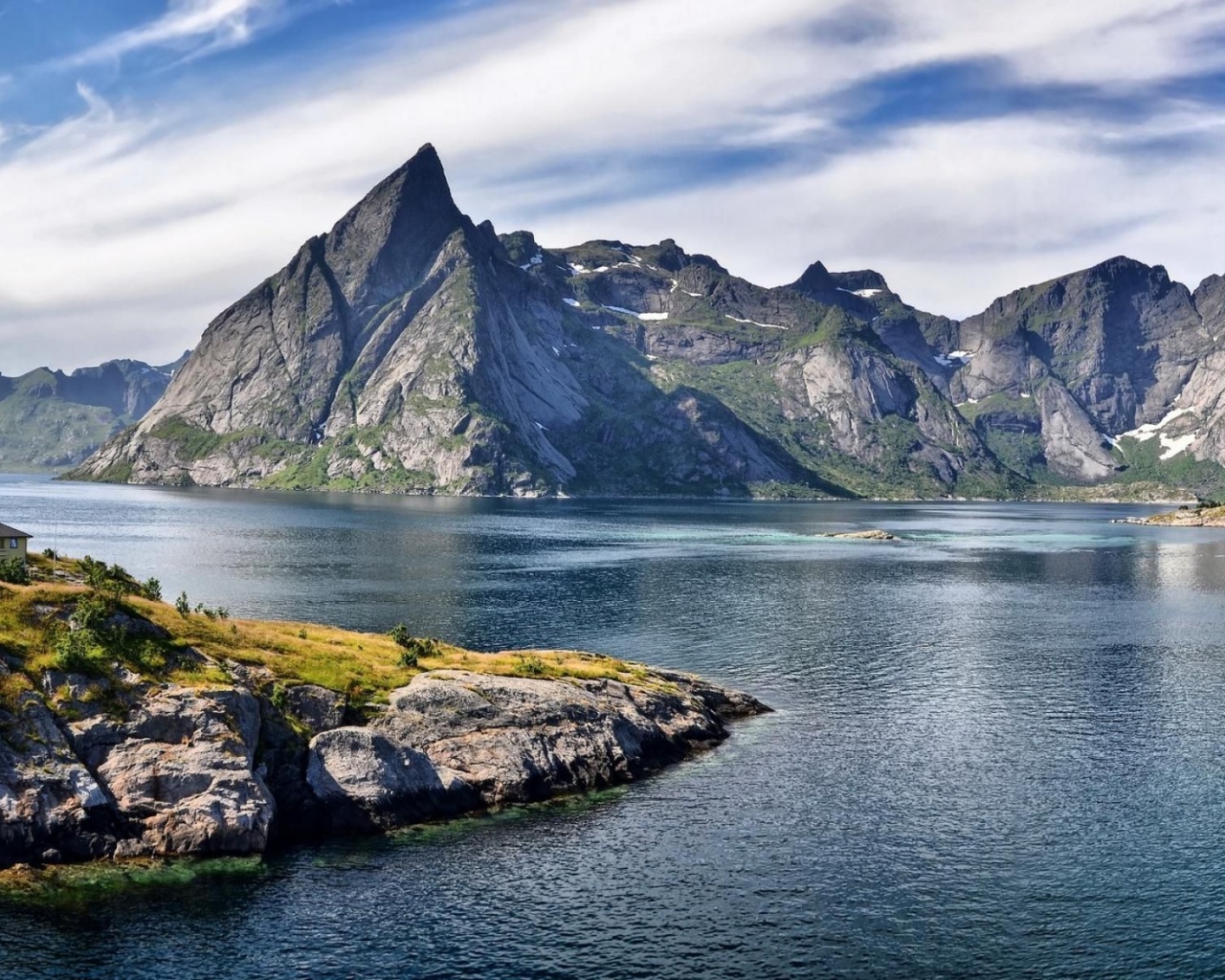 Lofoten Fishing Village Nordland County Norway Europe Mountains Geography Nature