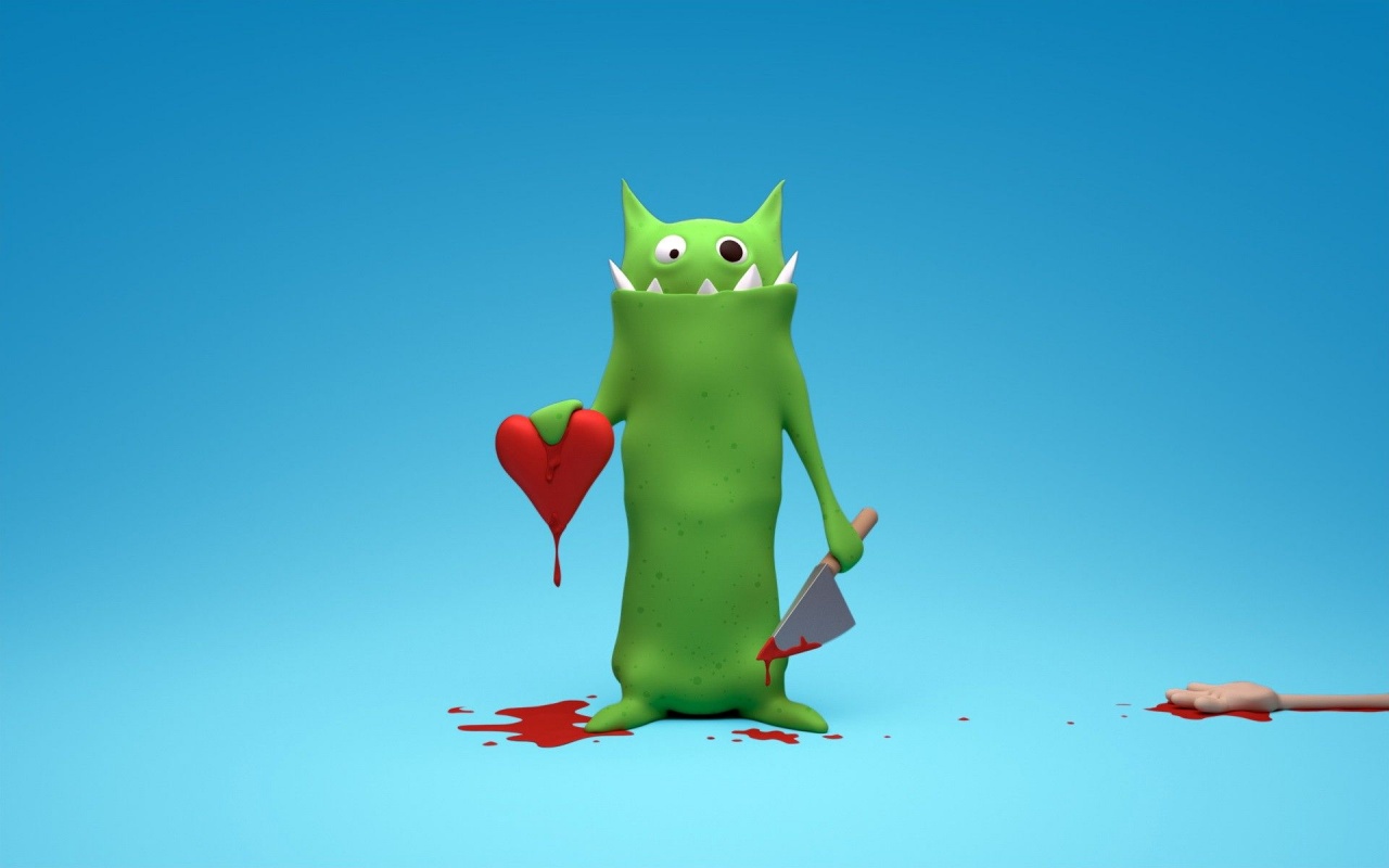 Love Monster Funny Hearts
