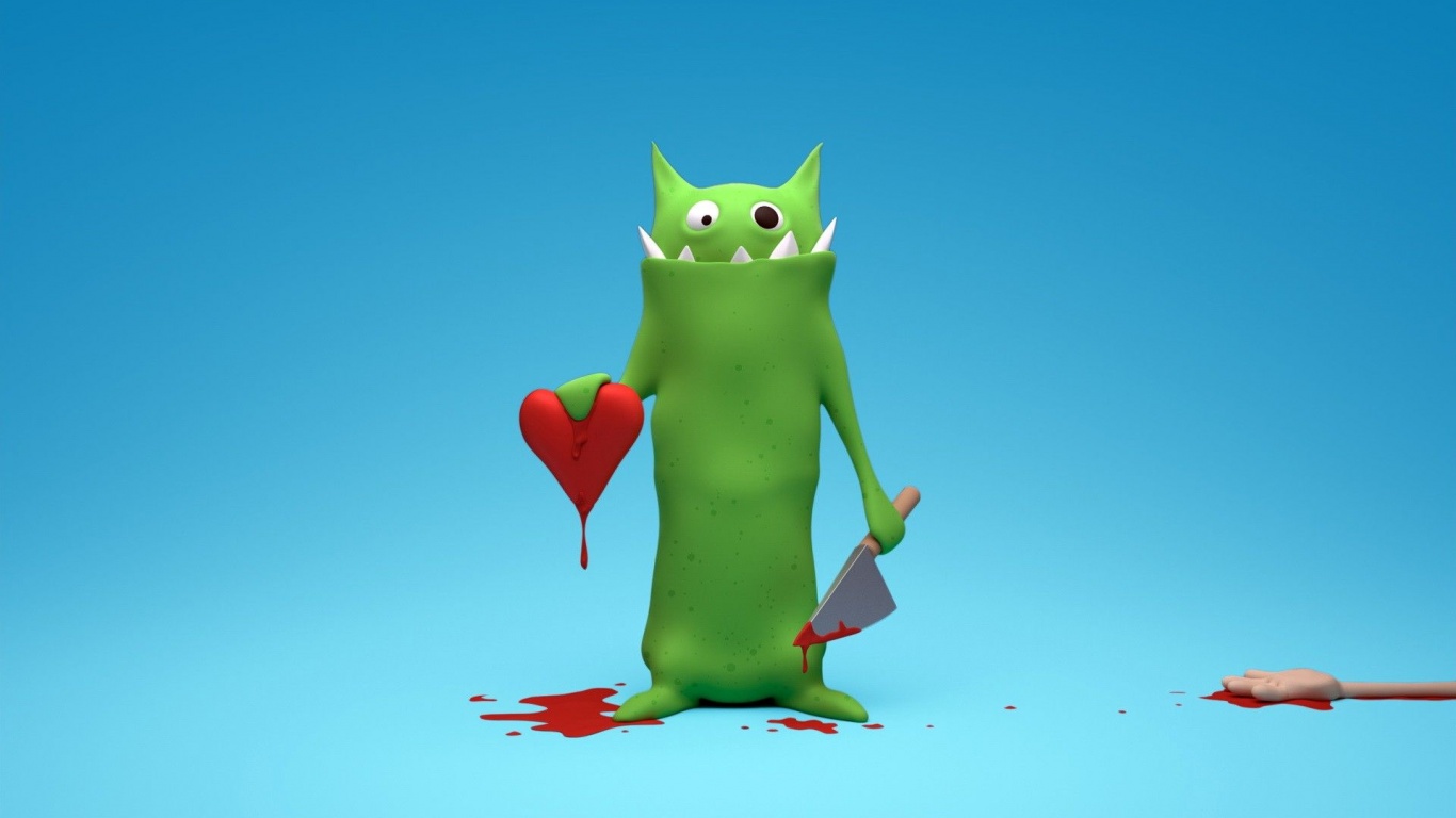 Love Monster Funny Hearts