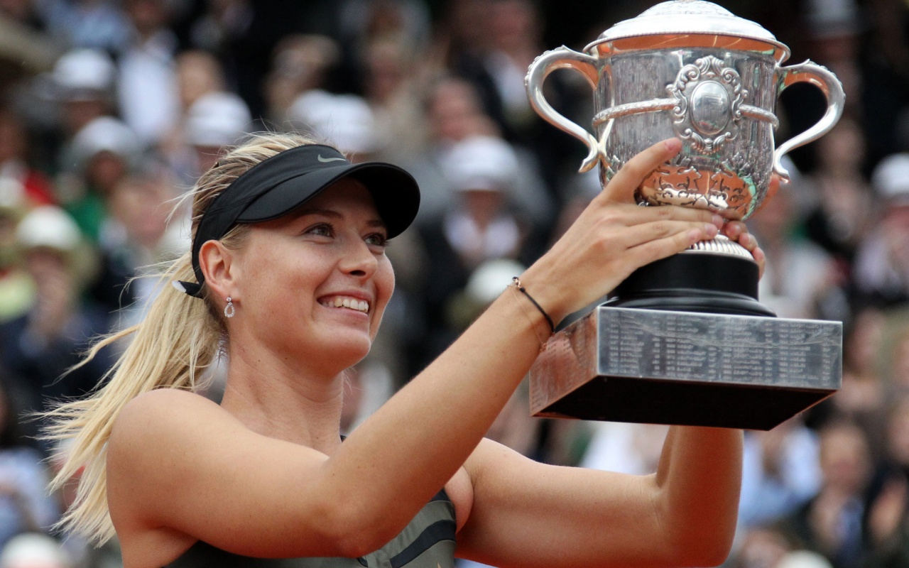 Maria Sharapova With The Trophy