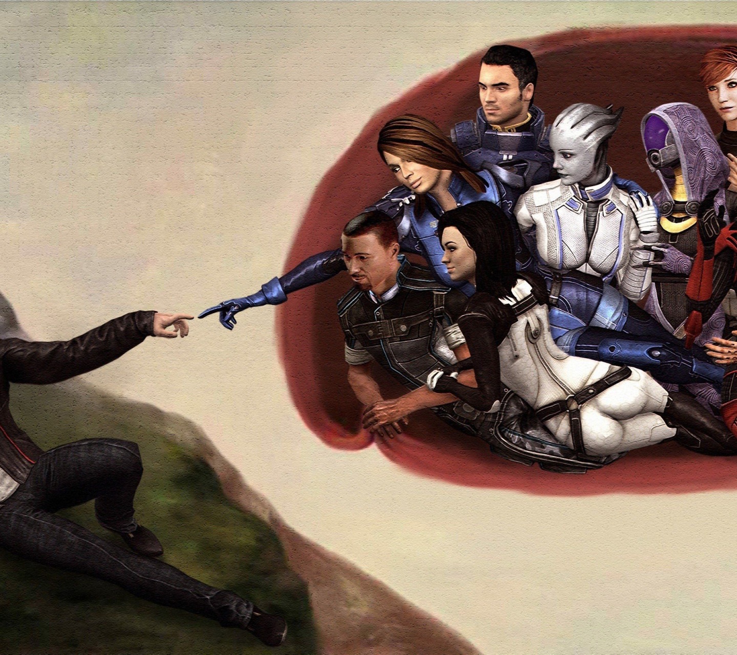 Mass Effect 3 Commander Shepard The Creation Of Adam