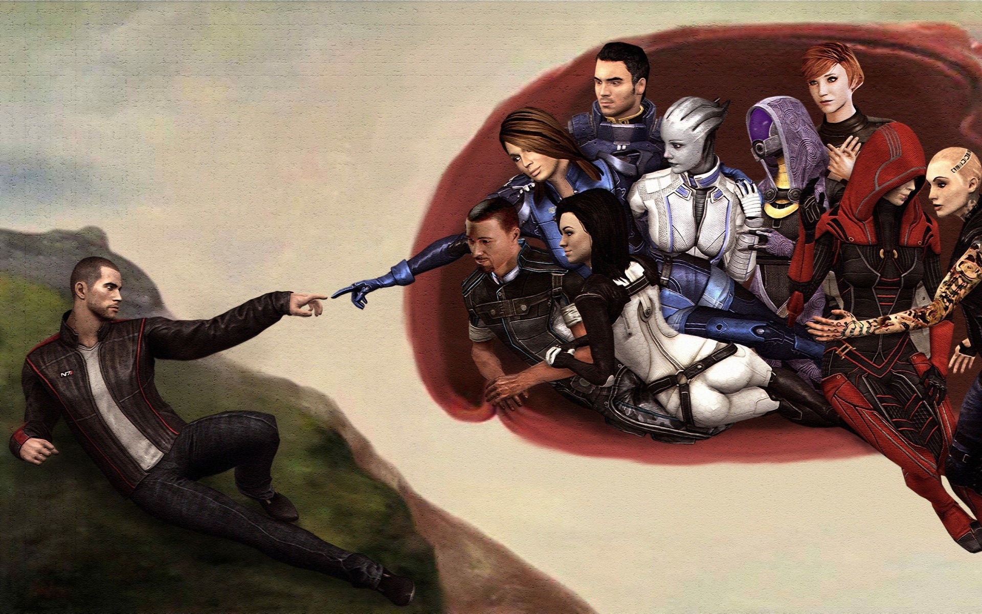 Mass Effect 3 Commander Shepard The Creation Of Adam