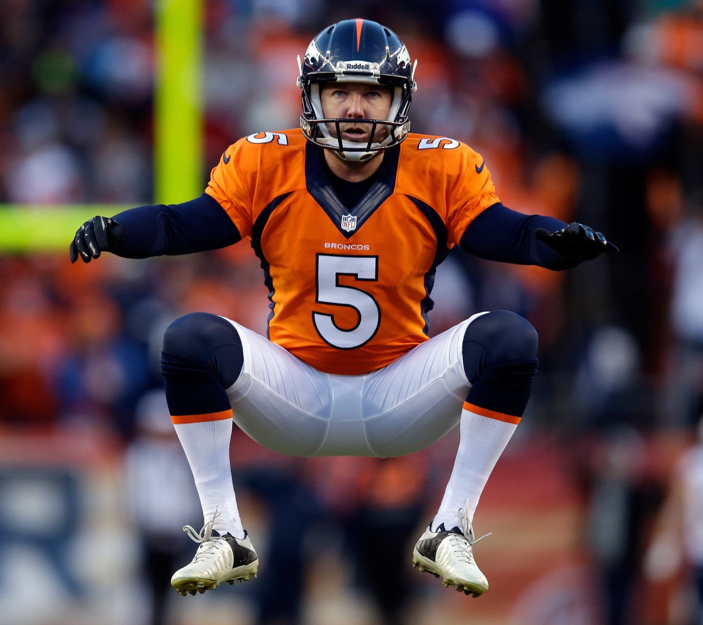 Matt Prater Of The Broncos Warms Up