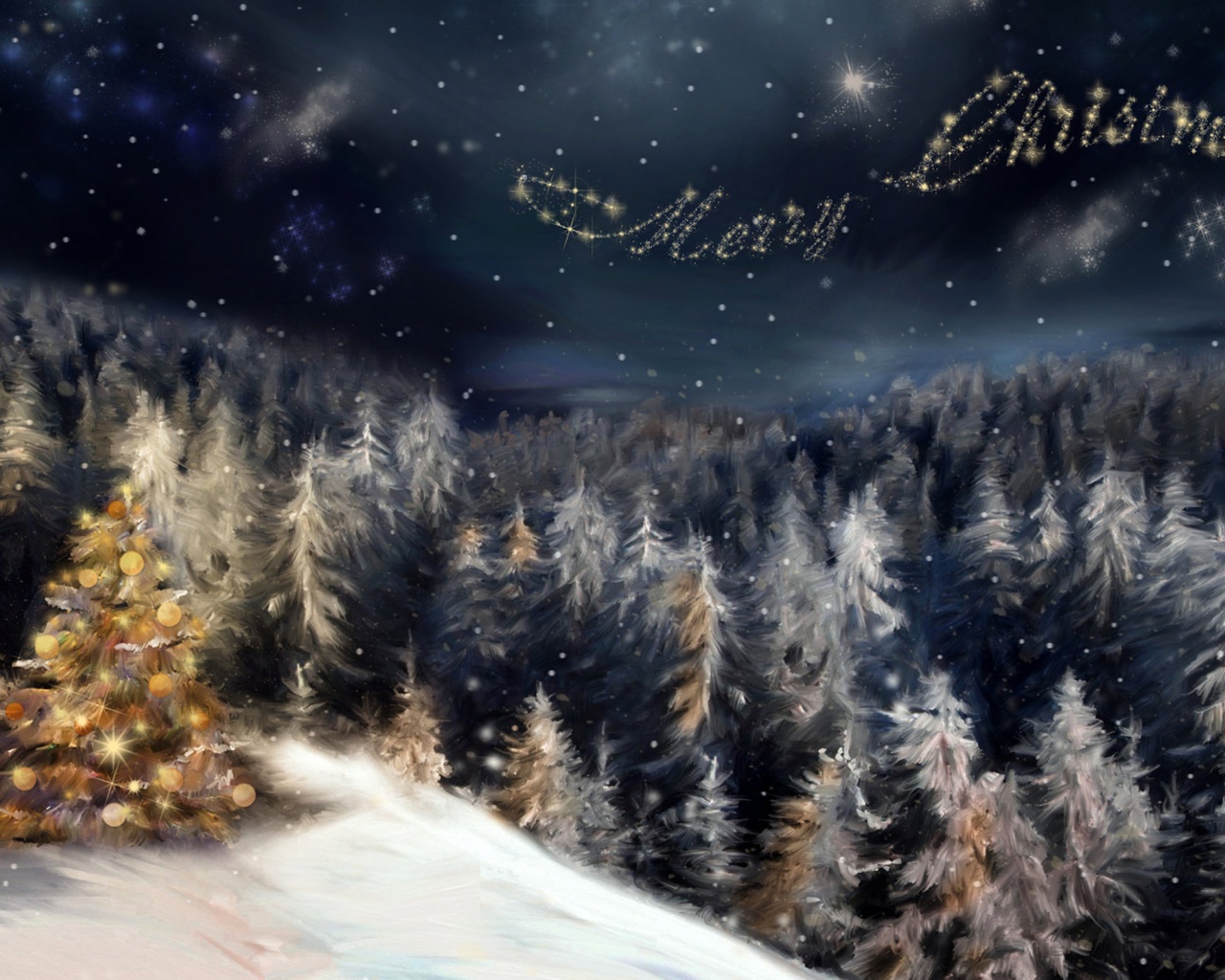 Merry Christmas Sky Message Holiday 3D