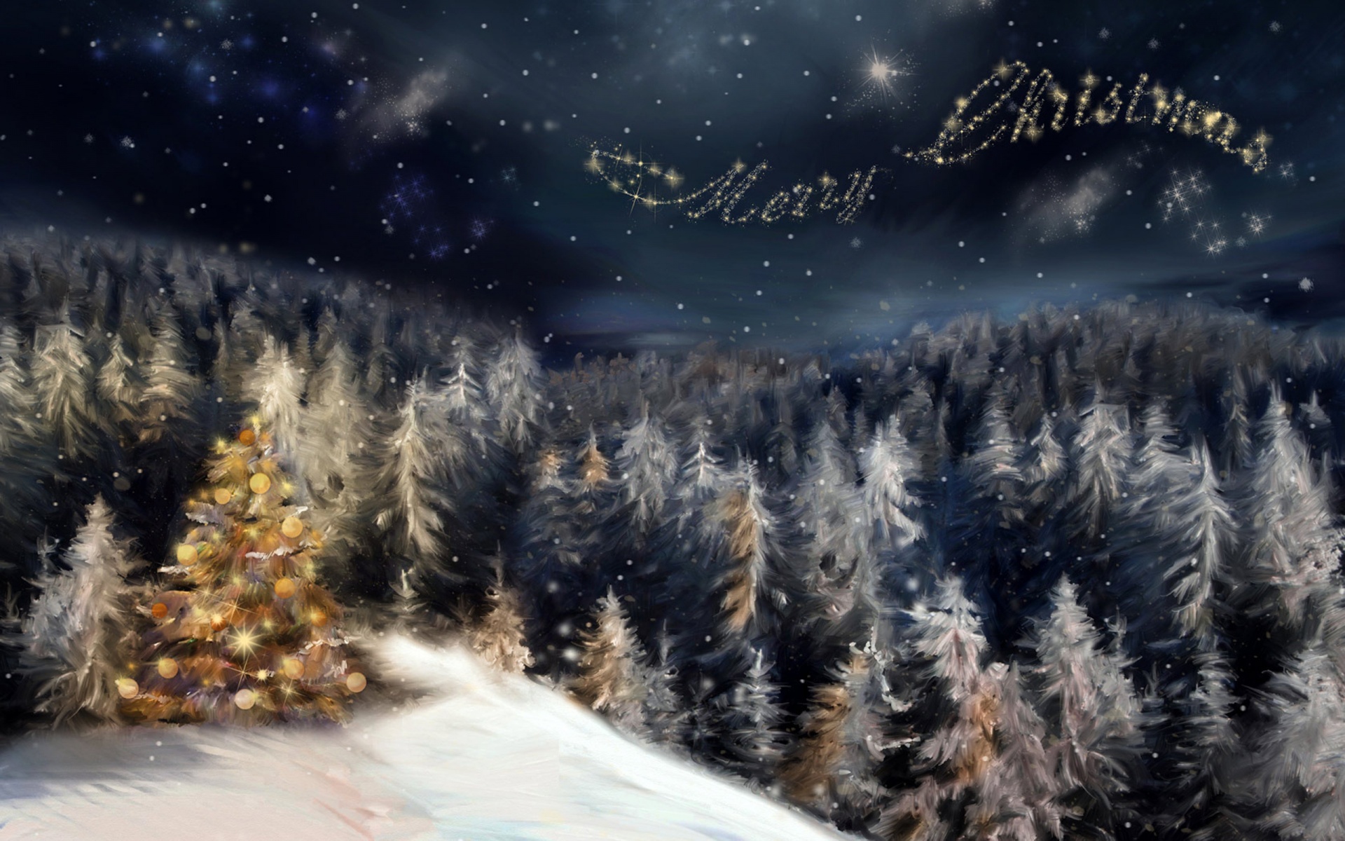 Merry Christmas Sky Message Holiday 3D