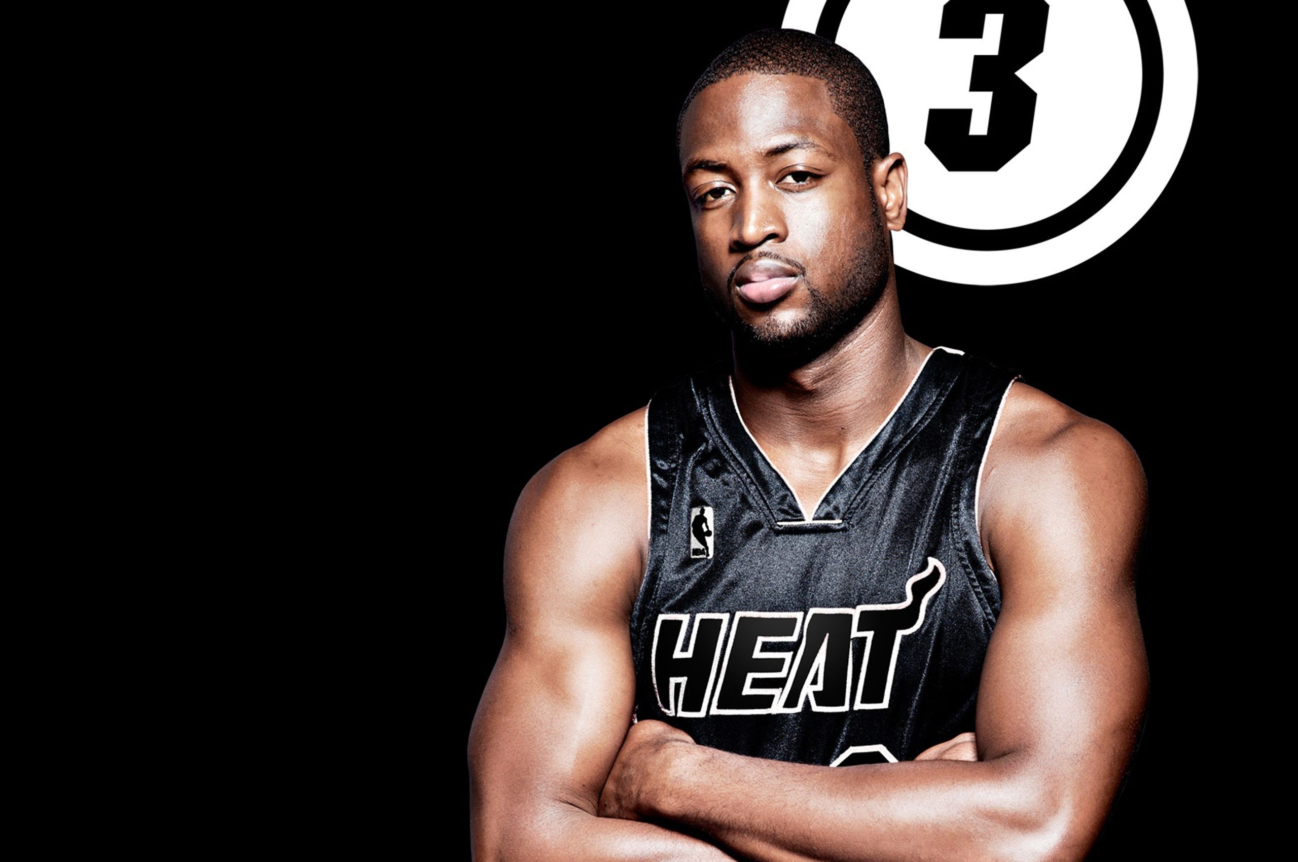 Miami Heat Nba American Basketball Black Uniforms Dwyane Wade