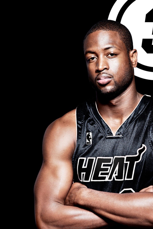 Miami Heat Nba American Basketball Black Uniforms Dwyane Wade