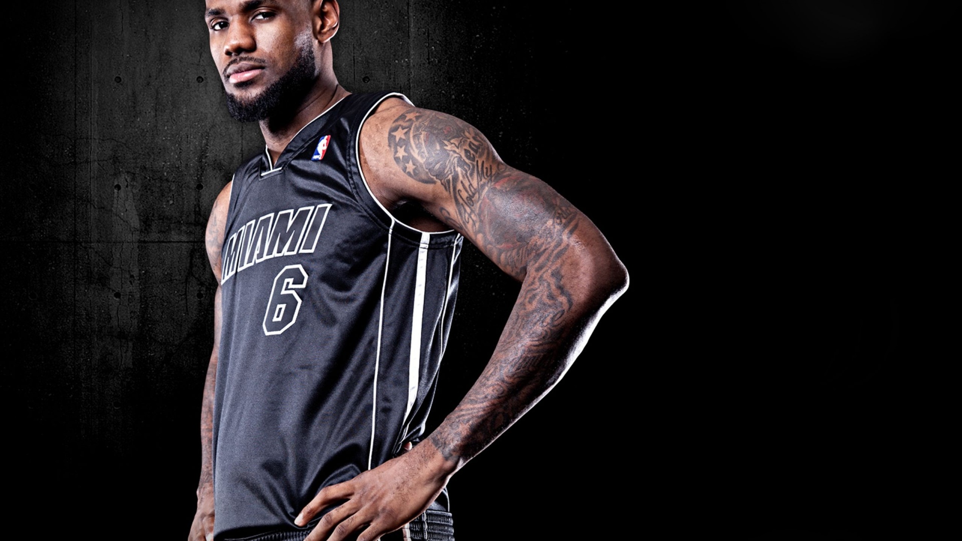 Miami Heat Nba American Basketball Black Uniforms Lebron James