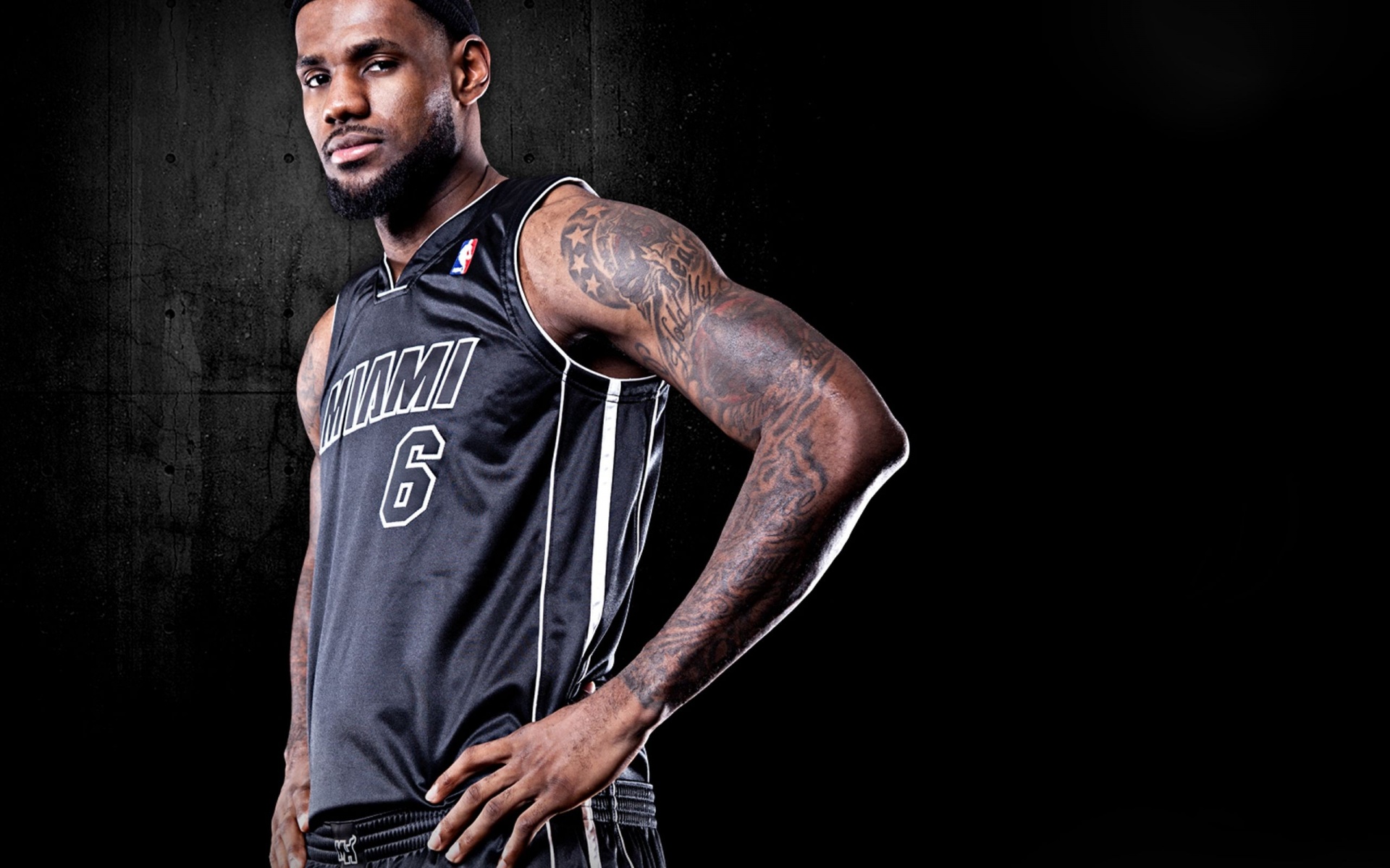Miami Heat Nba American Basketball Black Uniforms Lebron James