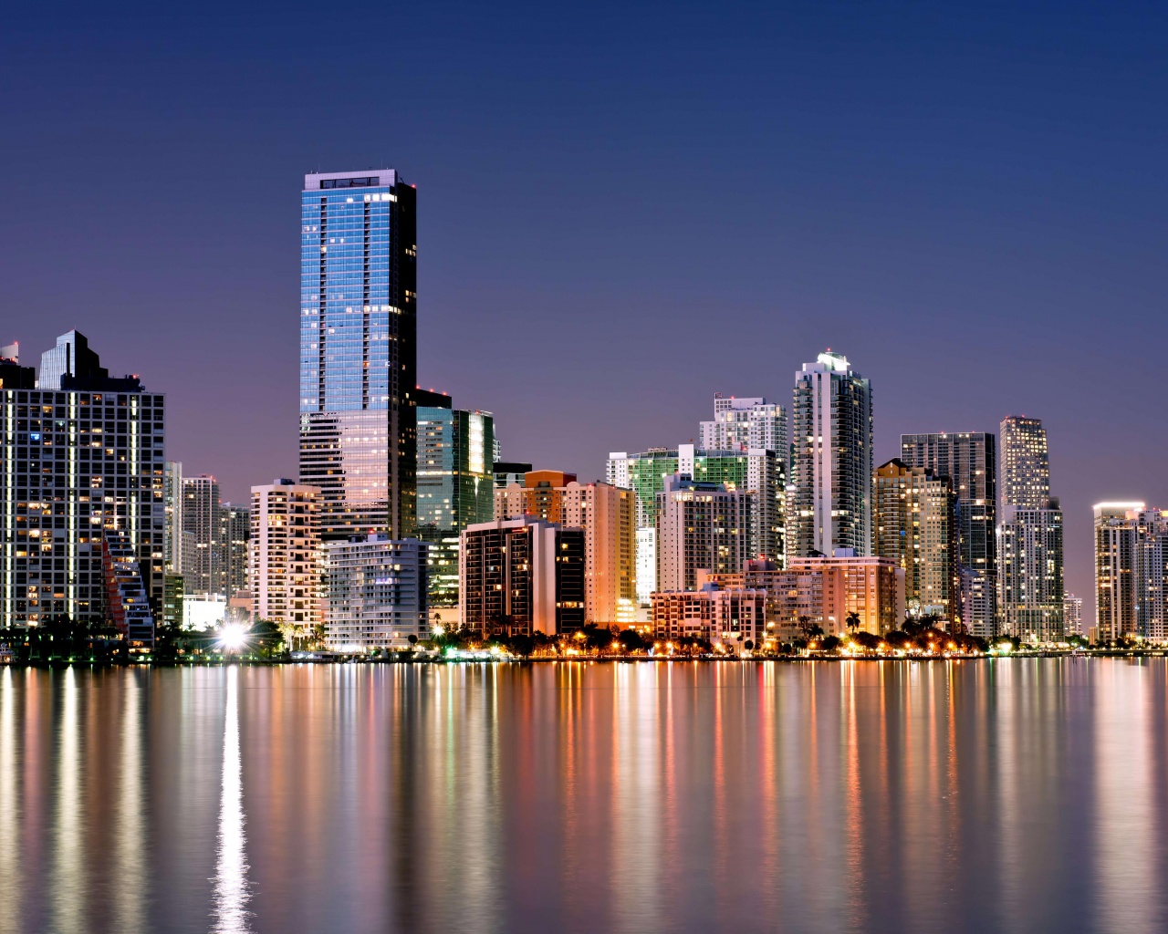Miami Skyline In Night
