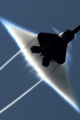 Military F22 Raptor Contrails