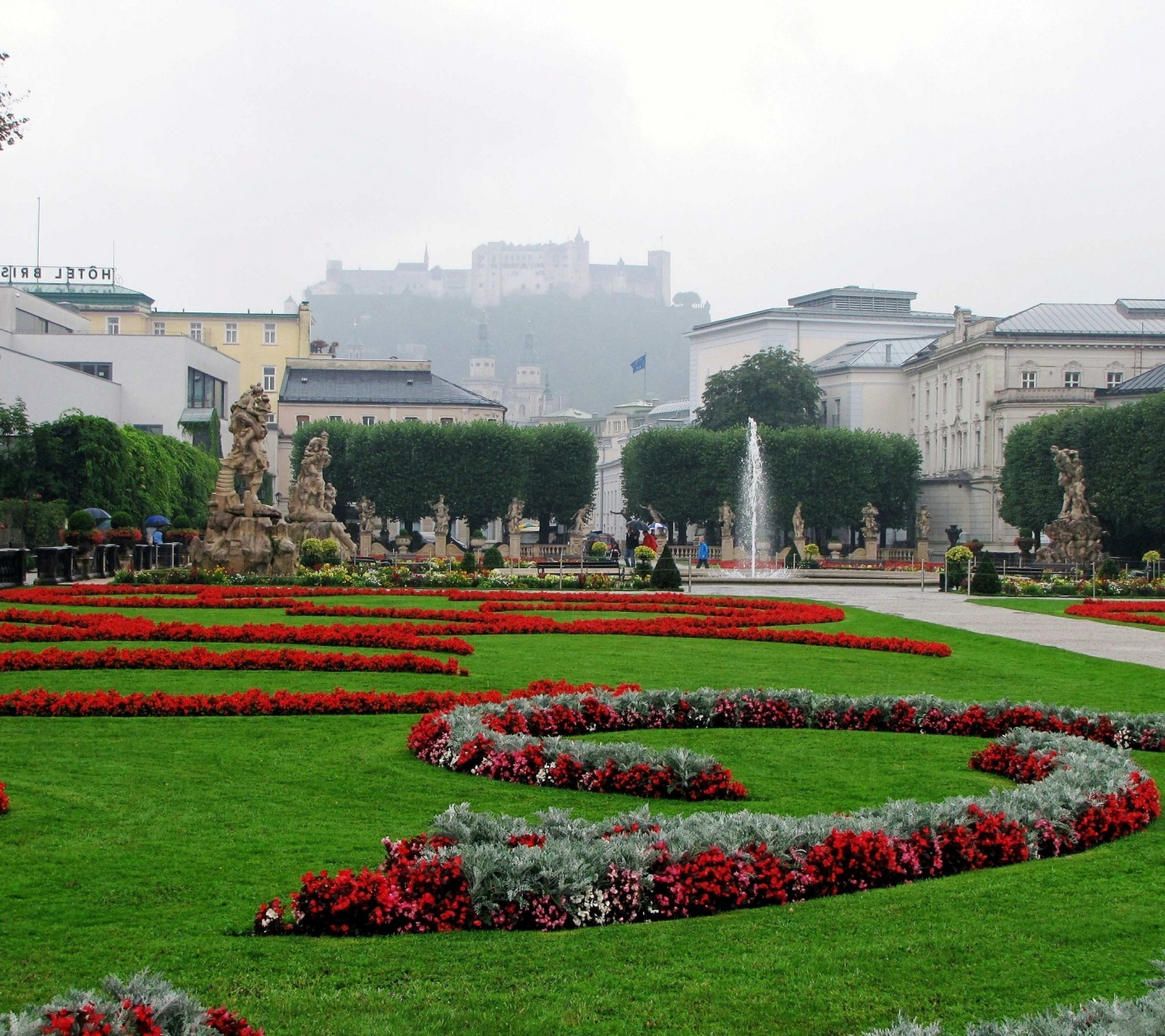 Mirabellgarden Under Rain Salzburg Austria