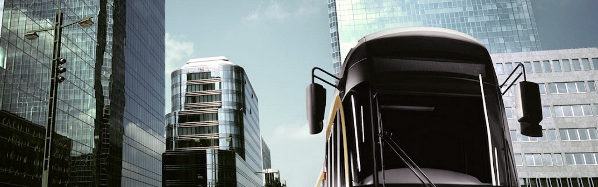 Modern Tram In The City