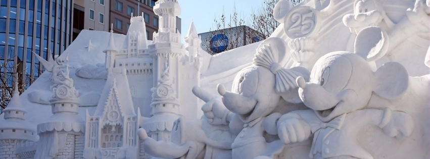 Monument Mickey Mouse Fortress Sapporo Snow Festival Japan