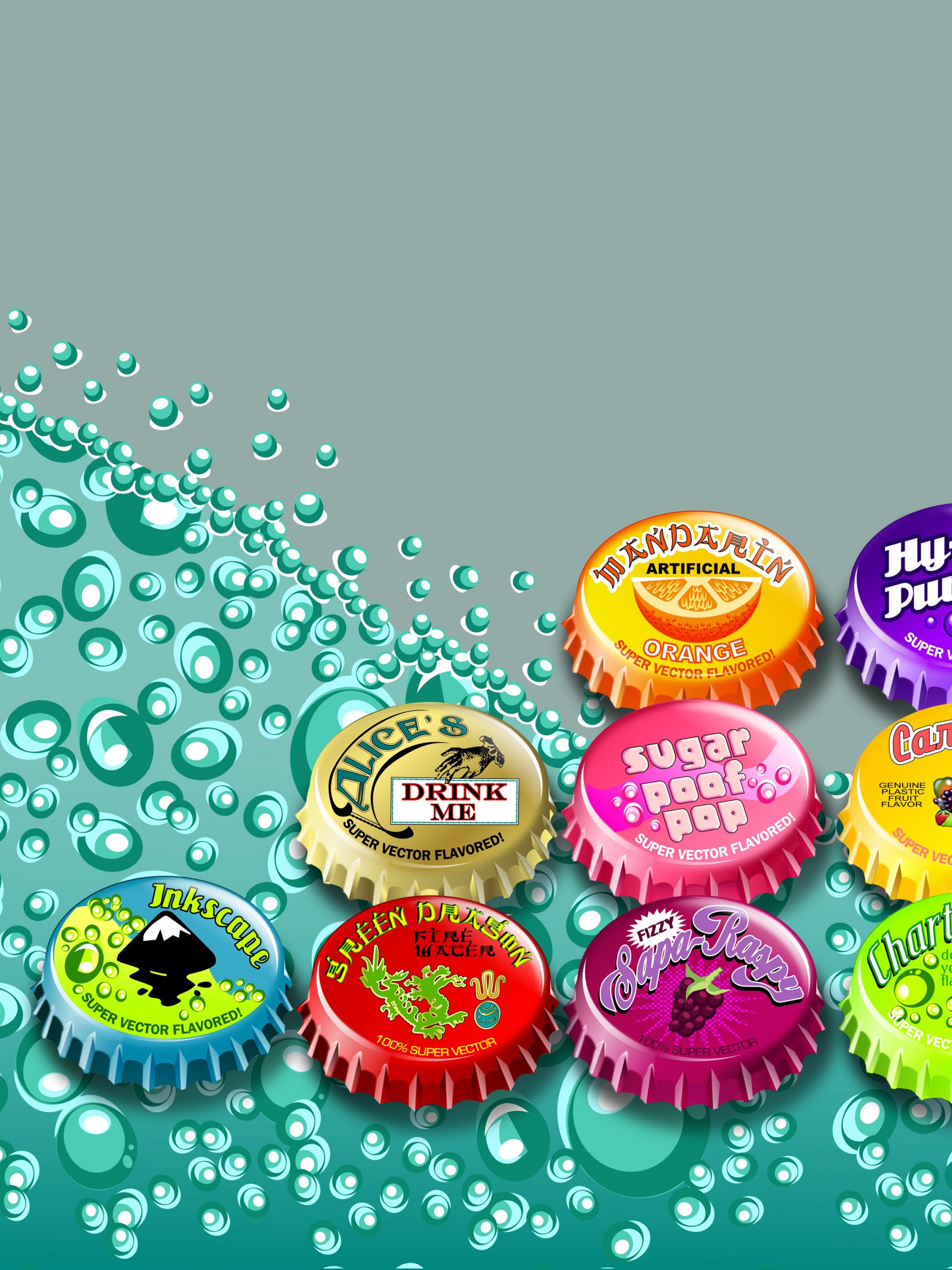 Multicolored Bottle Caps