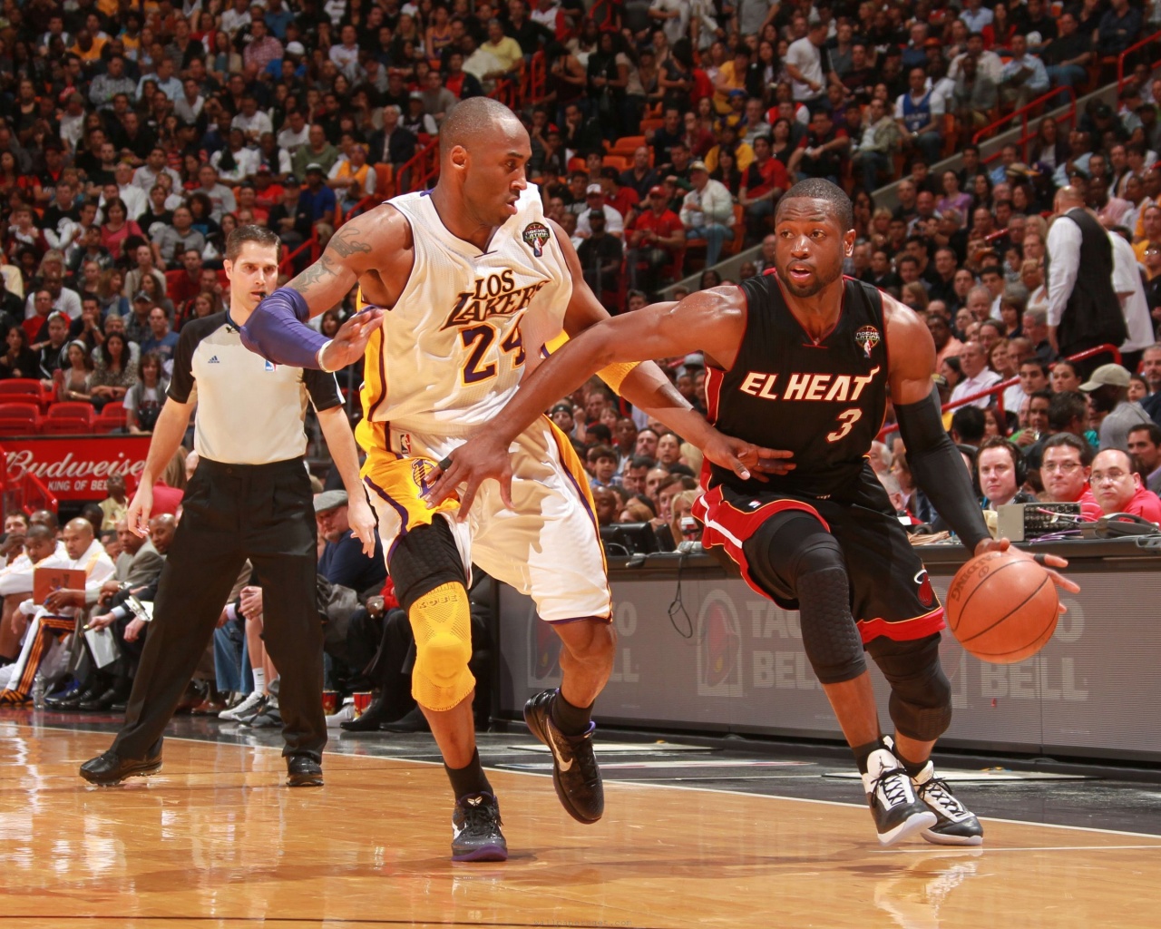 Nba American Basketball Miami Heat Dwyane Wade La Lakers Kobe Bryant