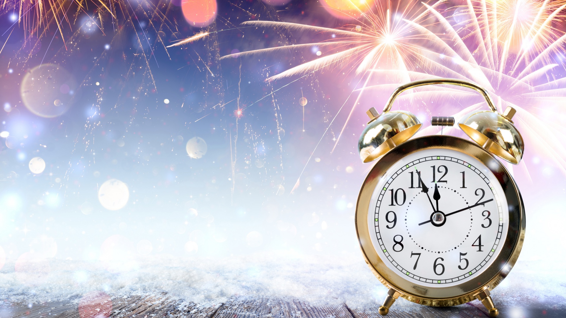 New Year Clock Fireworks