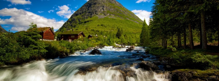 Norway Waterfall Nature Landscapes
