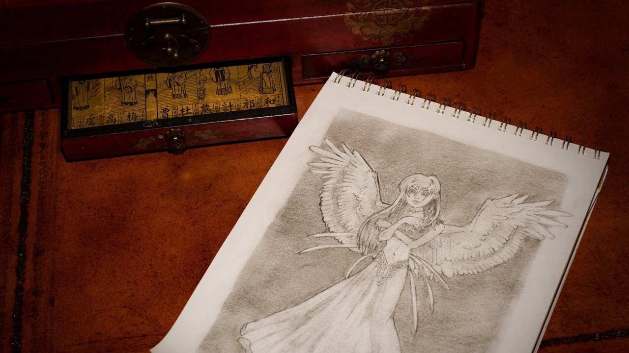 Notebook Wings Angel Figure Casket