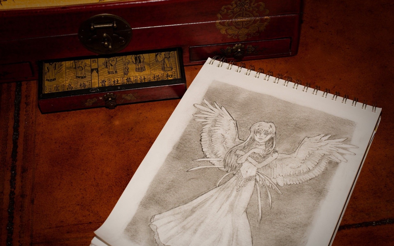 Notebook Wings Angel Figure Casket