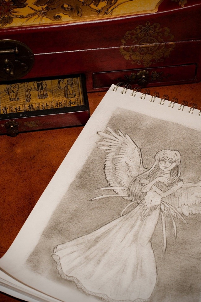 Notebook Wings Angel Figure Casket