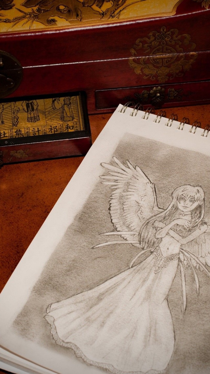 Notebook Wings Angel Figure Casket