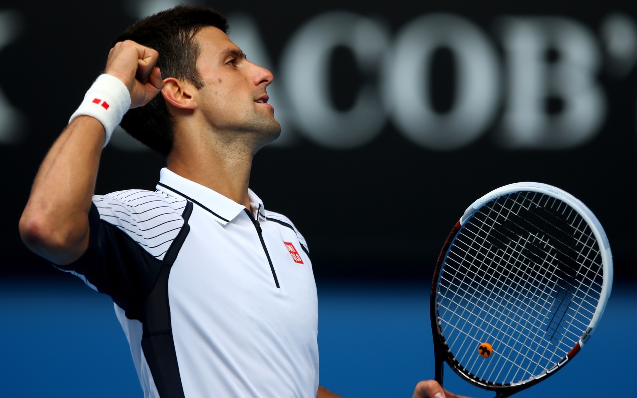 Novak Djokovic Celebrates His Victory