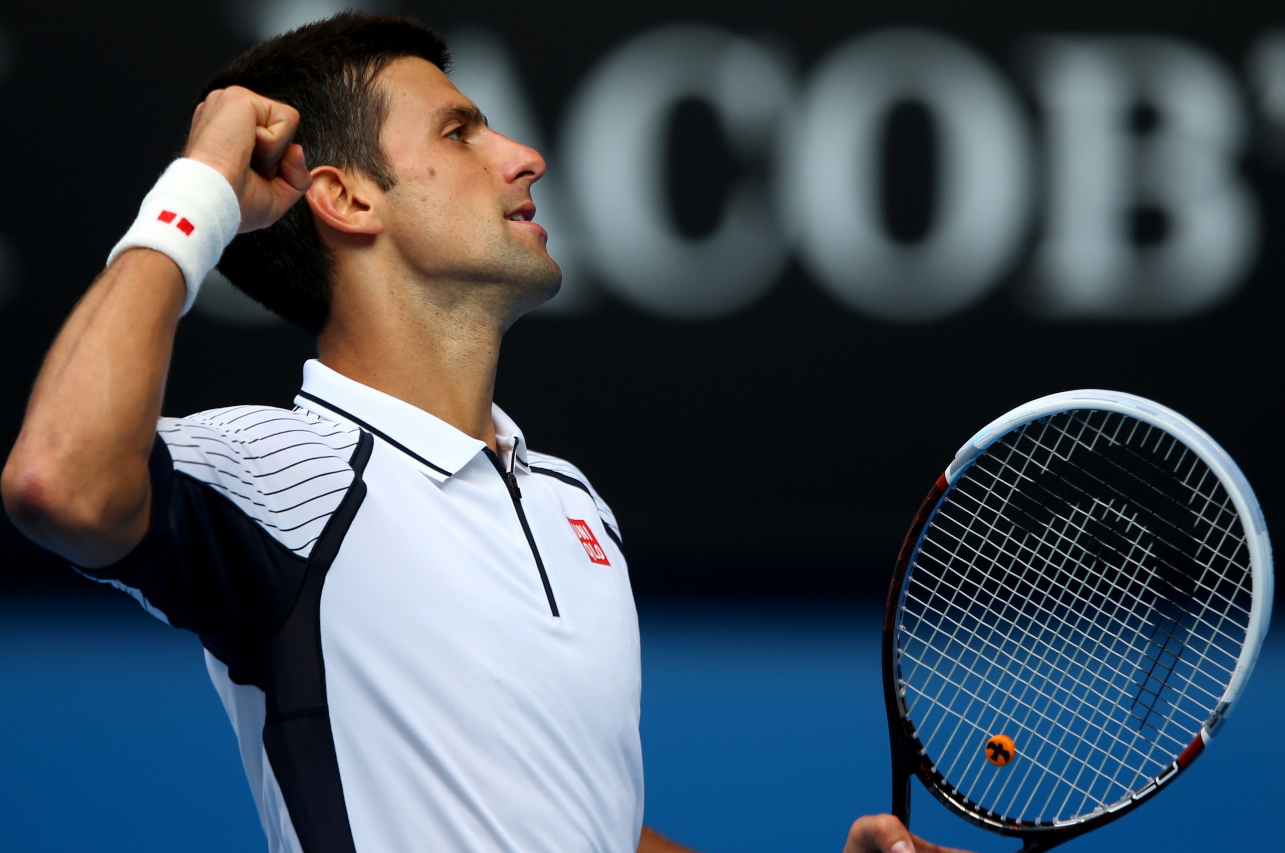 Novak Djokovic Celebrates His Victory