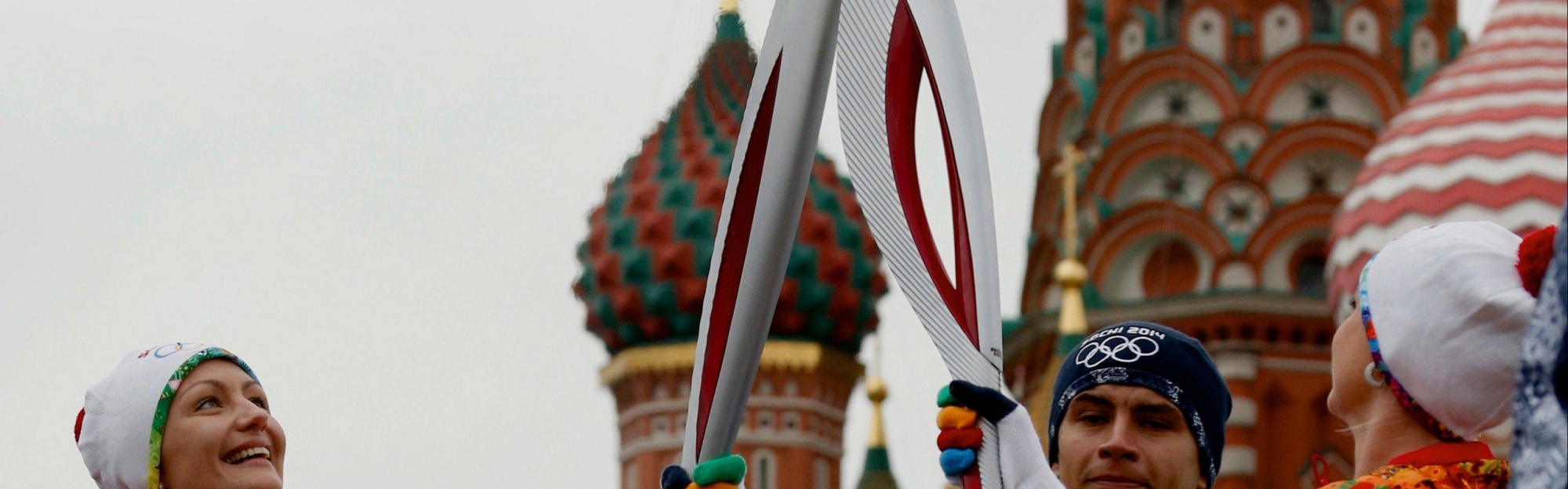 Olympic Flame On Red Square - Sochi
