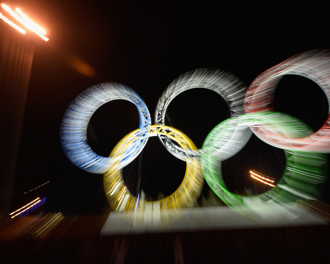 Olympic Rings Is Illuminated At Sochi