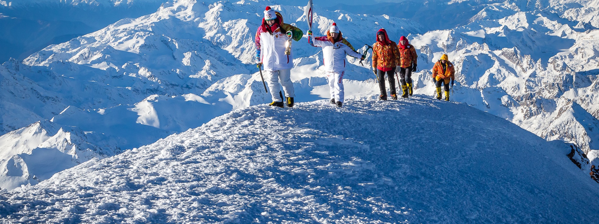 Olympics Torch On Mount Elbrus Sochi