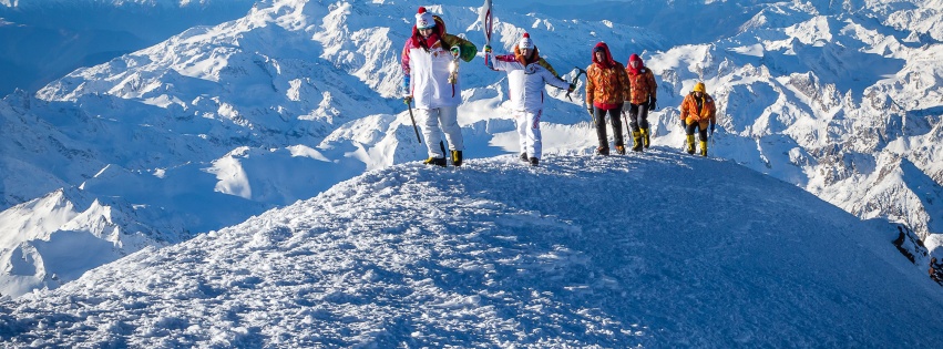 Olympics Torch On Mount Elbrus Sochi