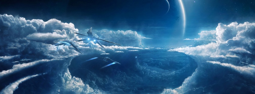 Outer Space Blue Planets Prometheus