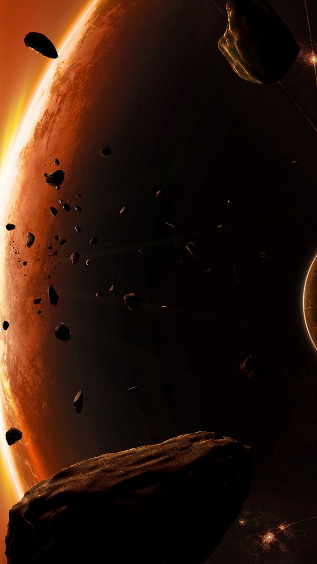 Outer Space Planets Digital Art Asteroids