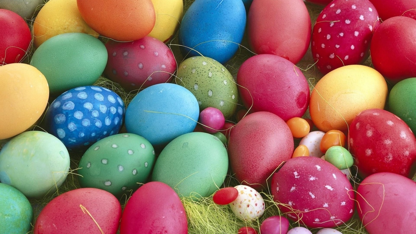 Pascha Eggs Dyed Different Close Up Feast