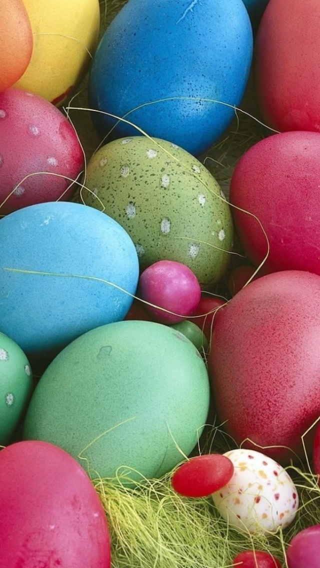 Pascha Eggs Dyed Different Close Up Feast
