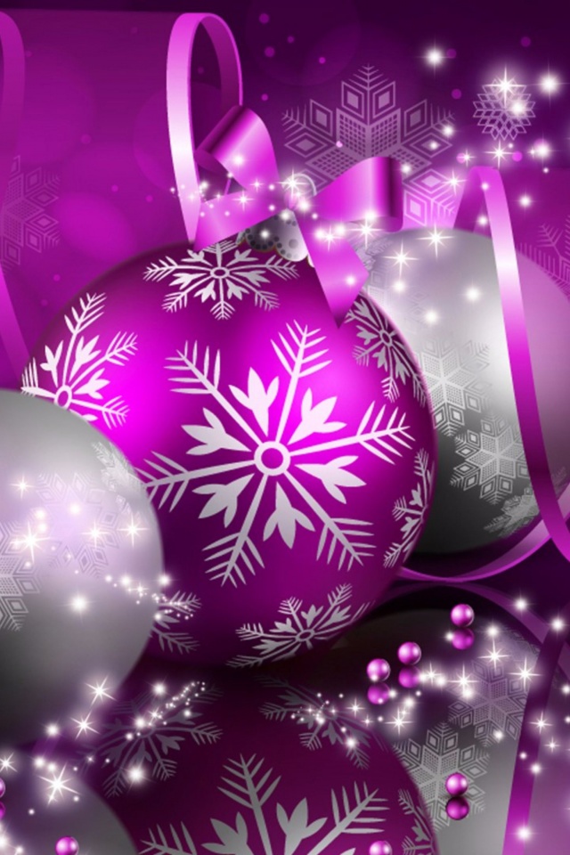 Purple Merry Christmas And New Year