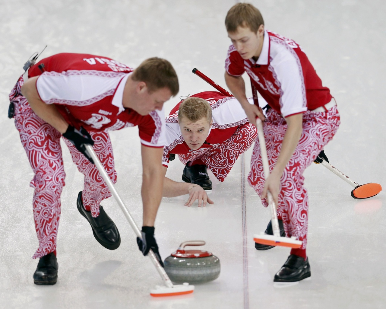 Russian Curling Team In Sochi 2014