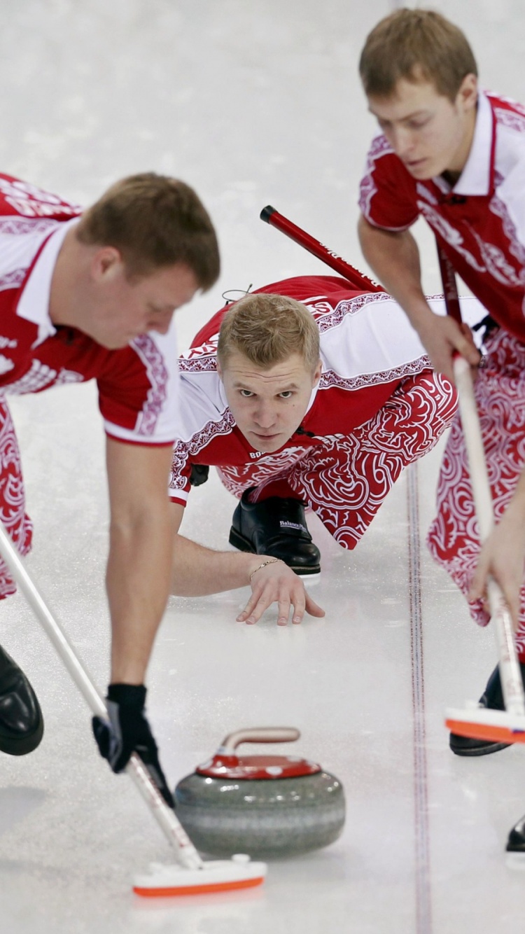 Russian Curling Team In Sochi 2014