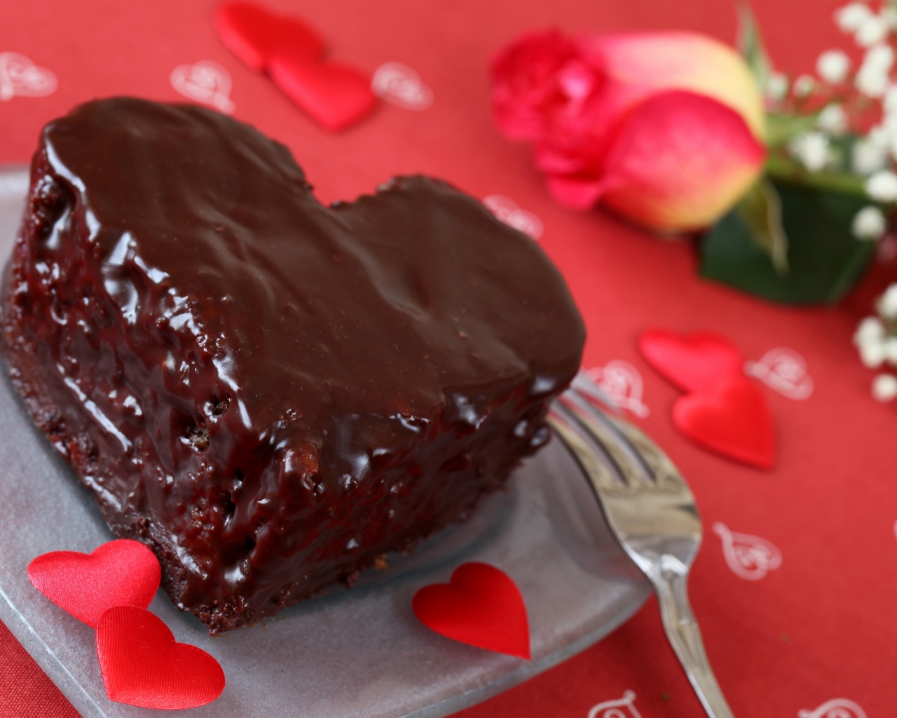 Saint Valentines Day Chocolate Cake