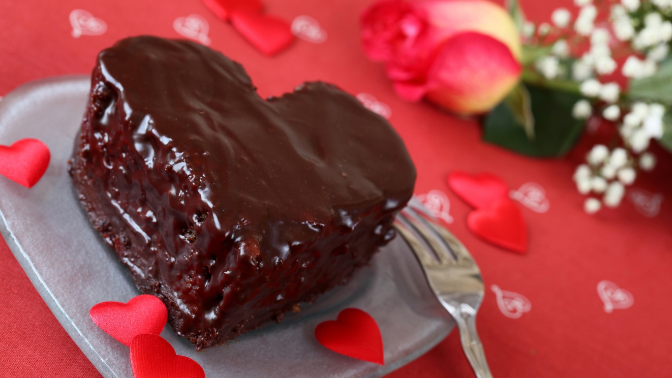 Saint Valentines Day Chocolate Cake