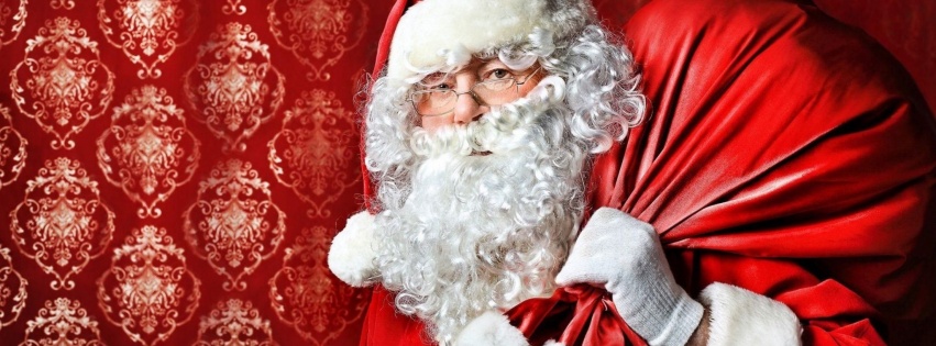 Santa Claus Bag Christmas Gifts Glasses Beard