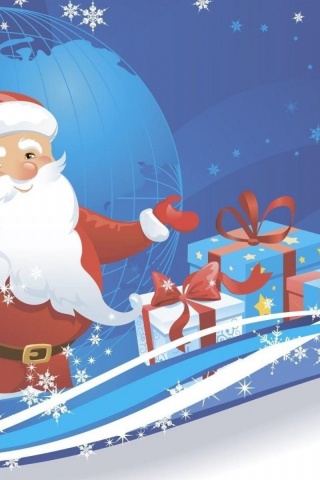 Santa Claus Presents Planet Snowflakes