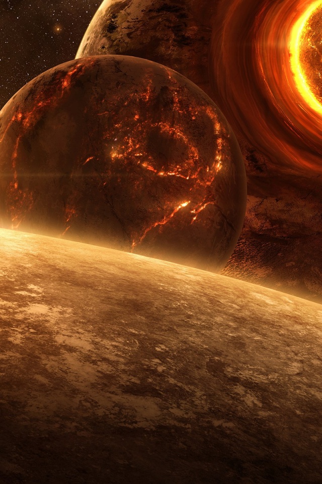 Science Fictional Outer Space Planets Digital Art