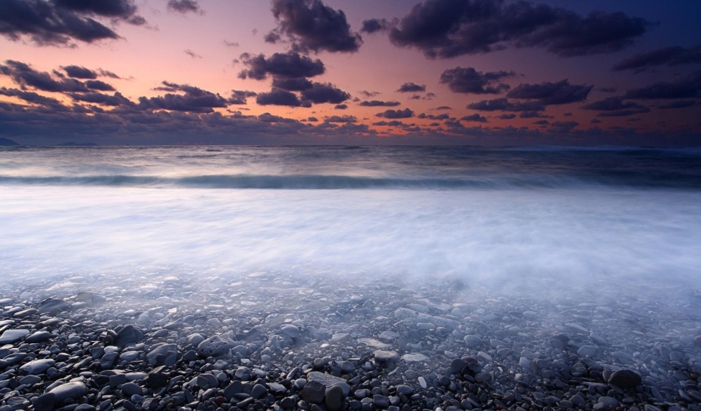 Seashore Rocks Sunset Natural Landscapes