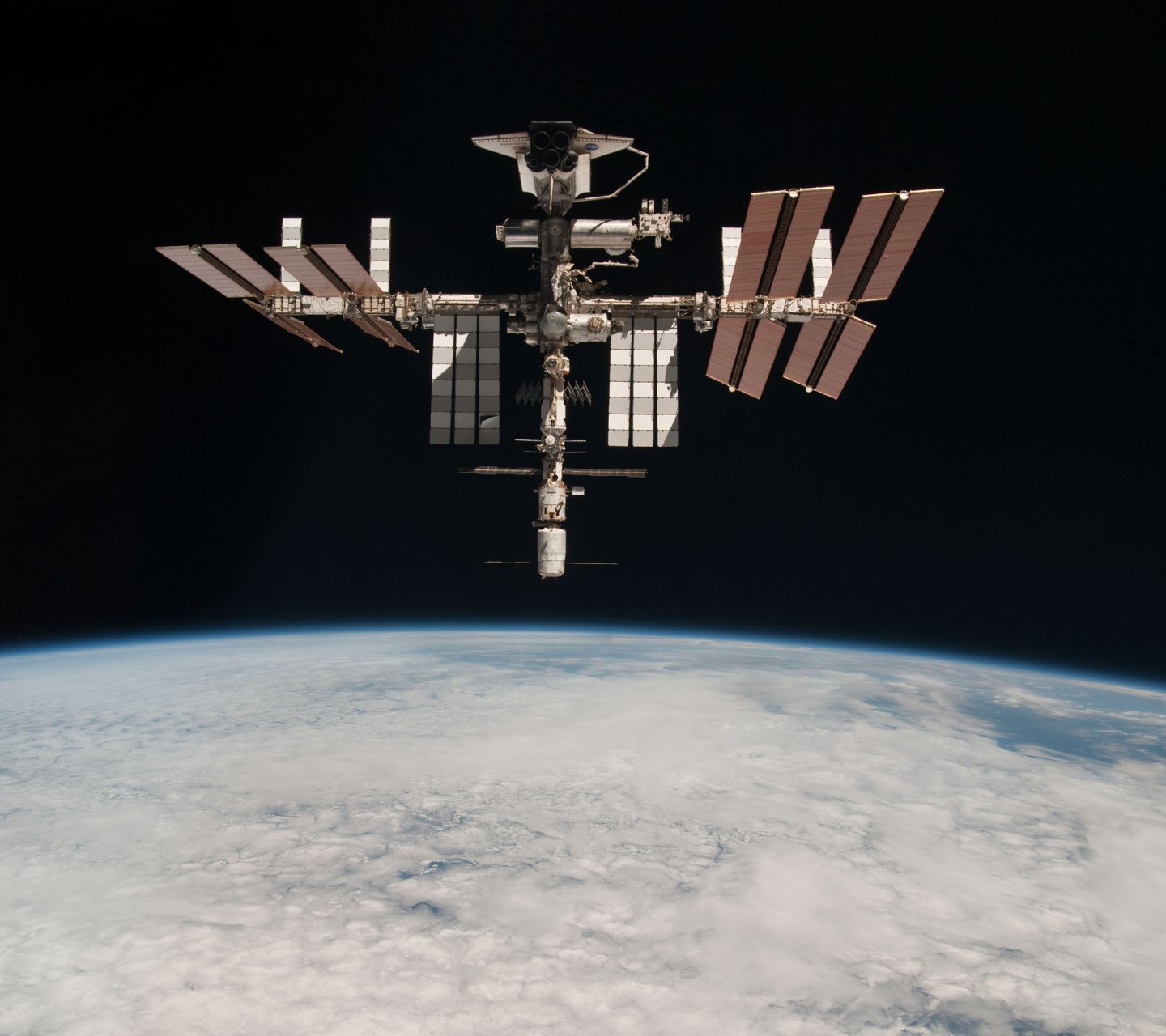 Shuttle Docked With Space Station